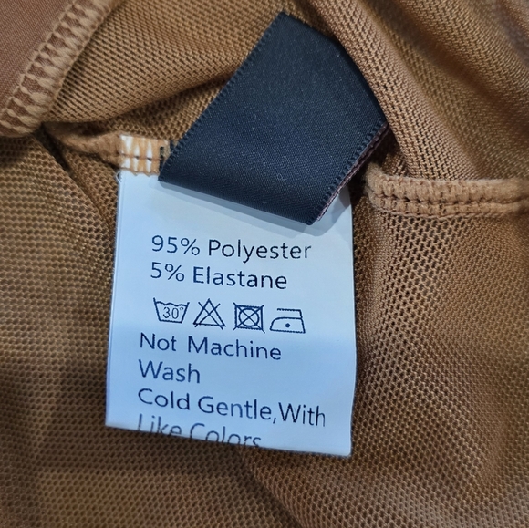 Micas Mesh Backless Sheer Patchwork Corset Slip Bodysuit Size Small - Picture 7 of 9